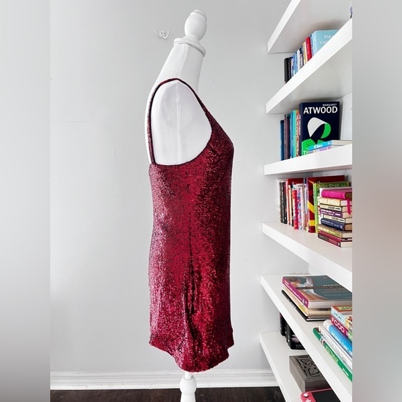 REFORMATION Women's Red Sequins Bordeaux Jimmy Mini Dess size XS - Picture 10 of 16